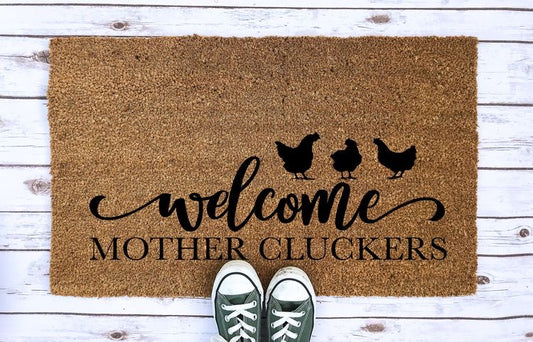 Mother clocker door mat